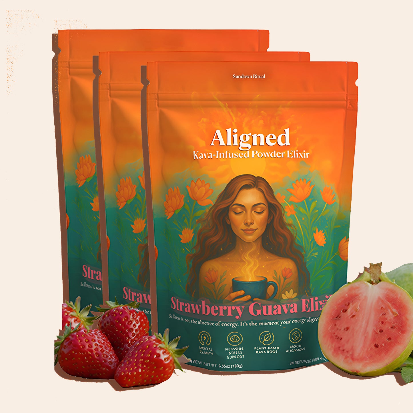 Kavera – Kava Strawberry Guava Elixir Powder - 30 Servings