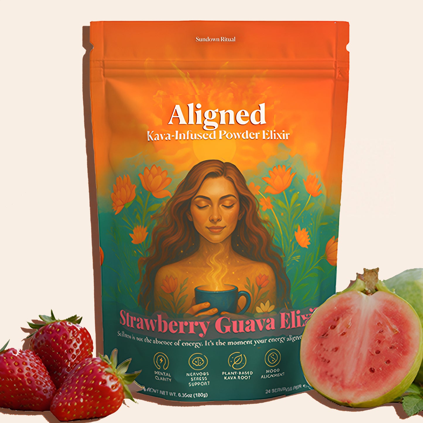 Kavera – Kava Strawberry Guava Elixir Powder - 30 Servings